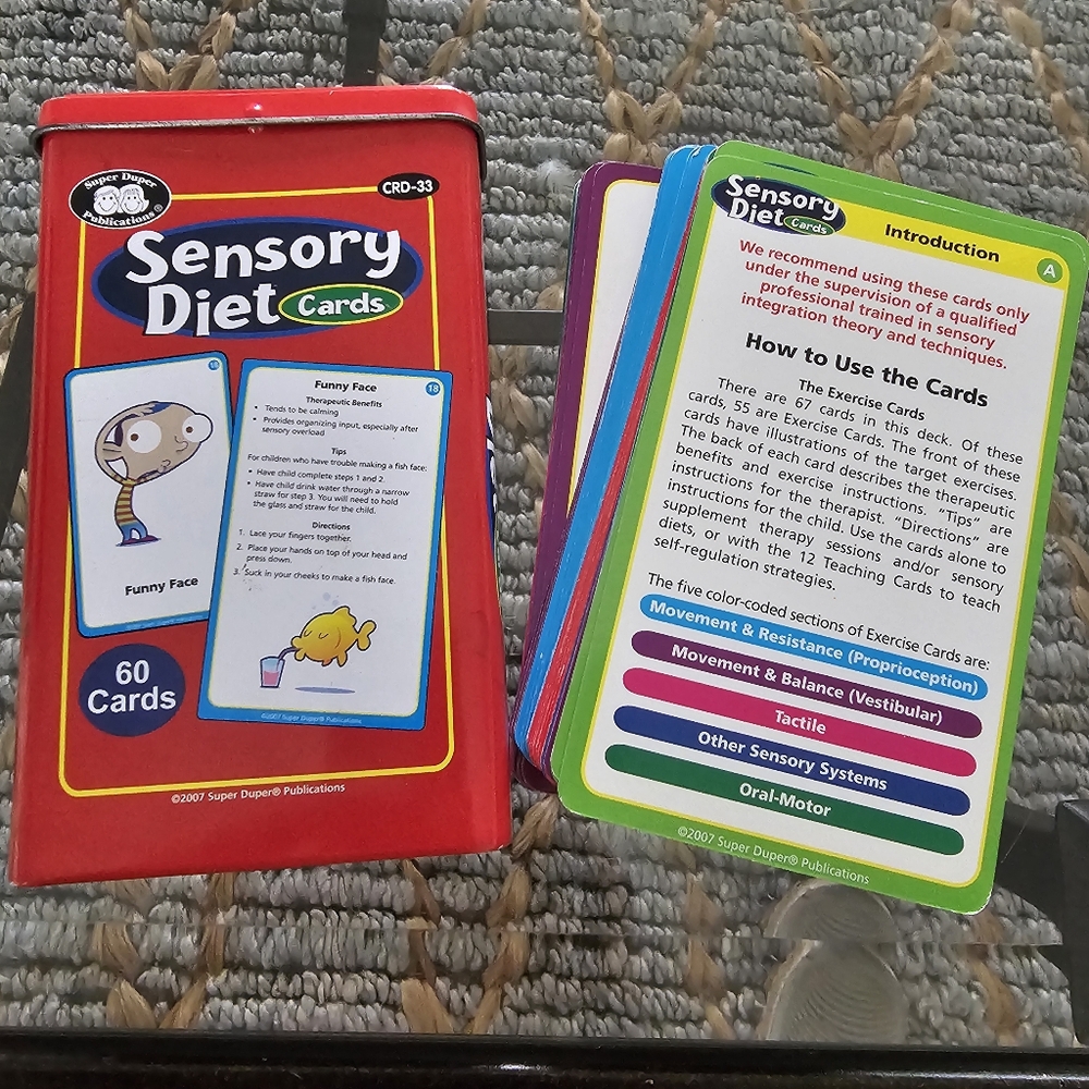 Super Duper Sensory Diet Card Set with Tin